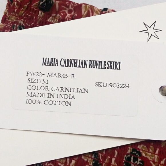 ALIX OF BOHEMIA Floral Maria Carnelian Smocked Layered Mini Skirt/Top Sz M NWT - Picture 12 of 14